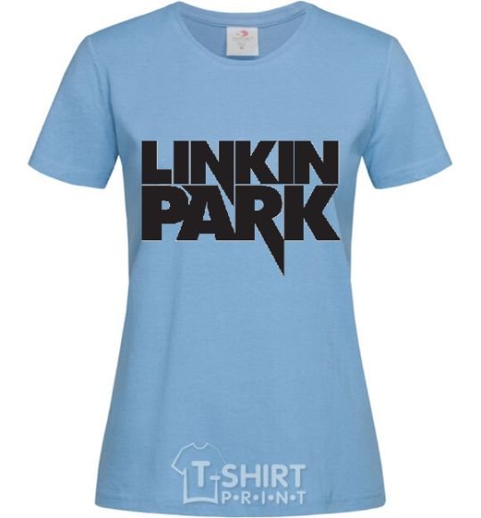Women's T-shirt LINKIN PARK inscription sky-blue фото