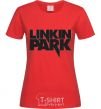Женская футболка LINKIN PARK надпись Красный фото
