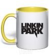 Чашка с цветной ручкой LINKIN PARK надпись Солнечно желтый фото