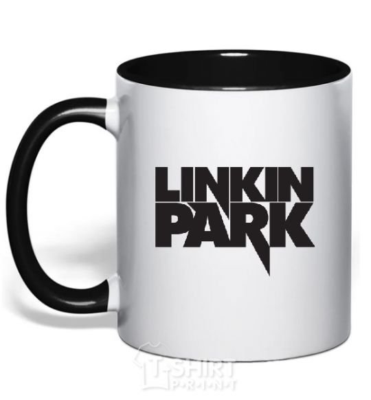 Чашка с цветной ручкой LINKIN PARK надпись Черный фото