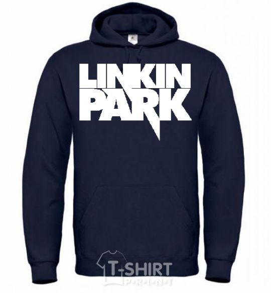 Men`s hoodie LINKIN PARK inscription navy-blue фото