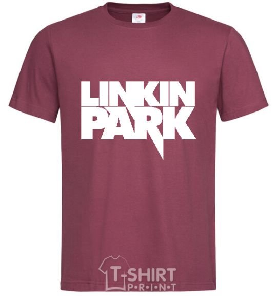 Мужская футболка LINKIN PARK надпись Бордовый фото
