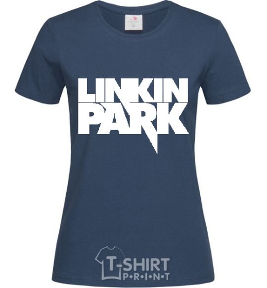 Women's T-shirt LINKIN PARK inscription navy-blue фото