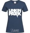 Women's T-shirt LINKIN PARK inscription navy-blue фото