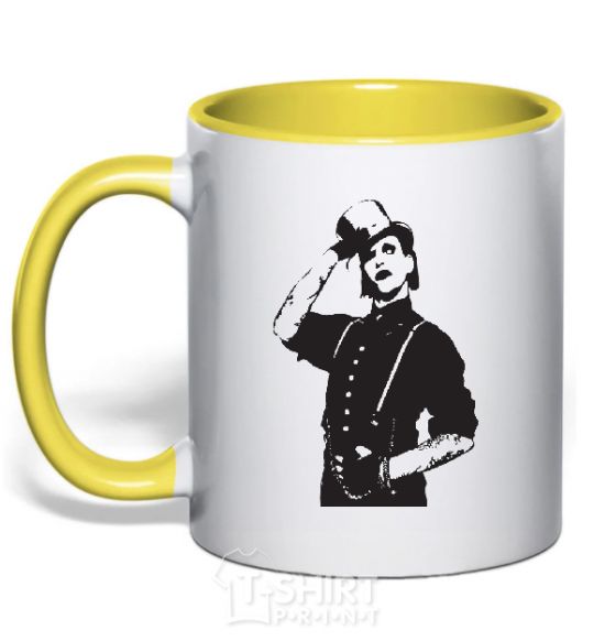 Mug with a colored handle Merlin Manson yellow фото