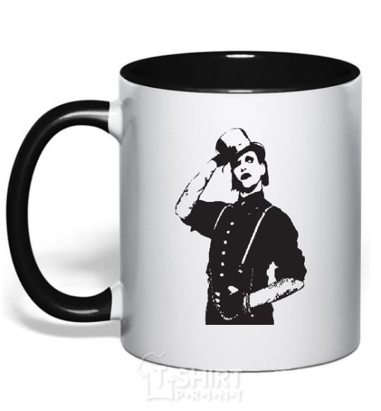 Mug with a colored handle Merlin Manson black фото