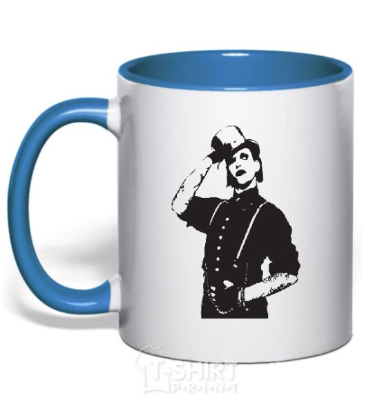 Mug with a colored handle Merlin Manson royal-blue фото