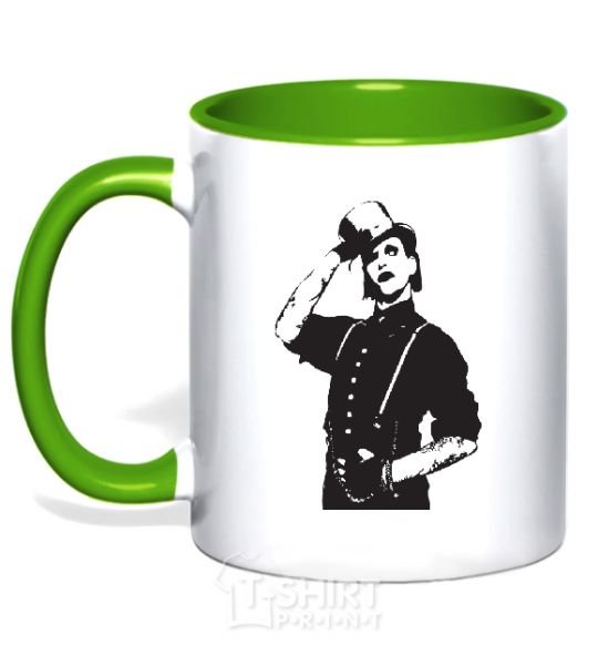 Mug with a colored handle Merlin Manson kelly-green фото