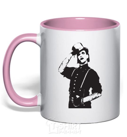 Mug with a colored handle Merlin Manson light-pink фото