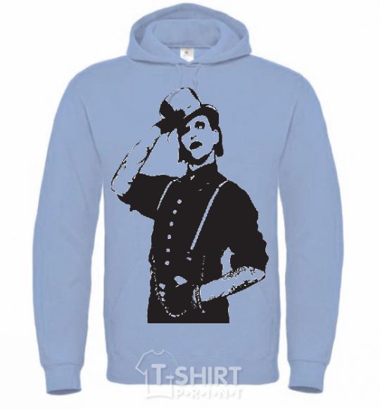 Men`s hoodie Merlin Manson sky-blue фото