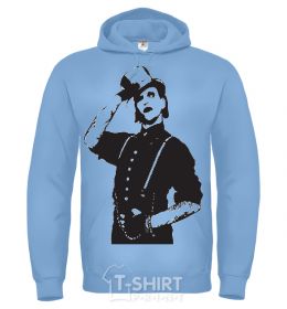 Men`s hoodie Merlin Manson sky-blue фото