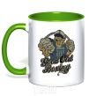 Mug with a colored handle GOOD OLD BOXING kelly-green фото