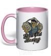 Mug with a colored handle GOOD OLD BOXING light-pink фото