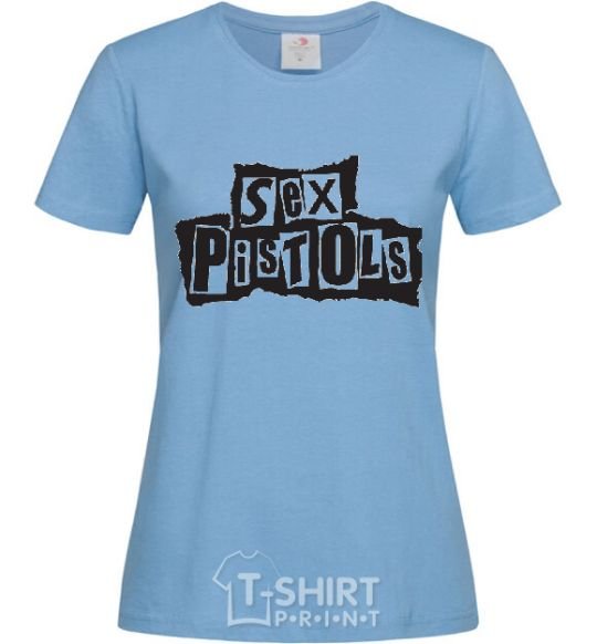 Women's T-shirt SEX PISTOLS sky-blue фото