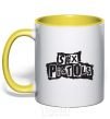 Mug with a colored handle SEX PISTOLS yellow фото