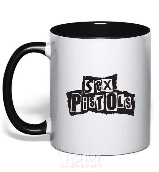 Mug with a colored handle SEX PISTOLS black фото