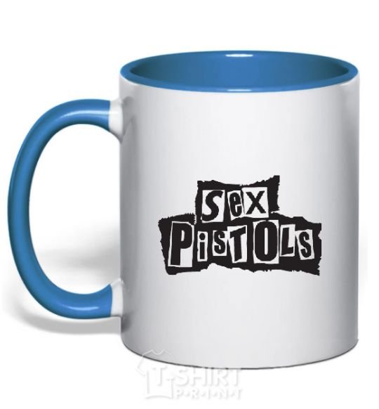 Mug with a colored handle SEX PISTOLS royal-blue фото