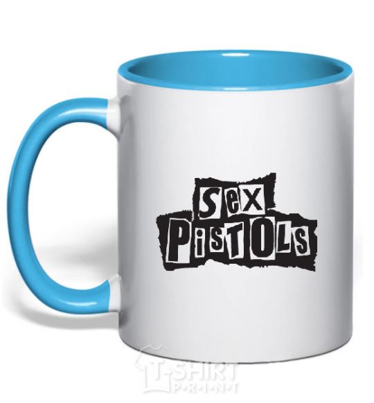 Чашка с цветной ручкой SEX PISTOLS Голубой фото