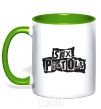 Mug with a colored handle SEX PISTOLS kelly-green фото