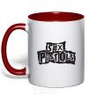 Mug with a colored handle SEX PISTOLS red фото