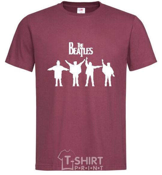 Men's T-Shirt THE BEATLES team burgundy фото