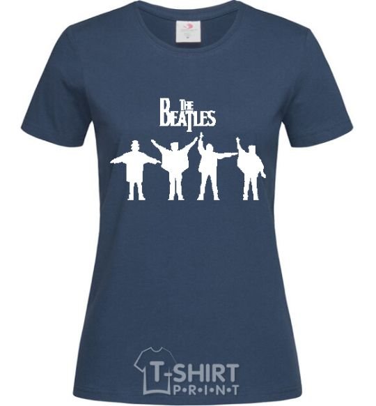 Women's T-shirt THE BEATLES team navy-blue фото