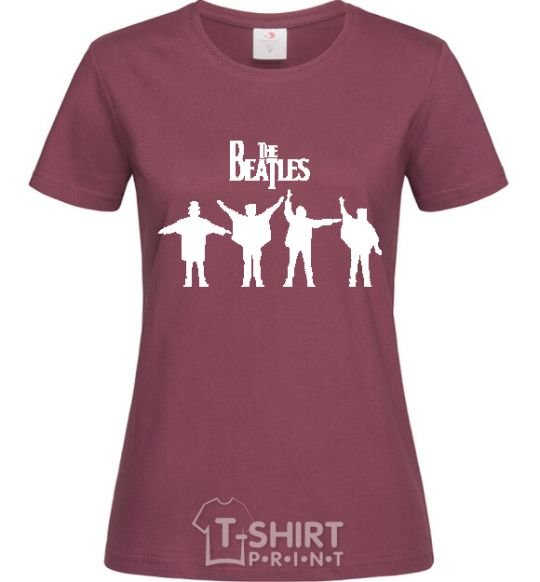 Women's T-shirt THE BEATLES team burgundy фото