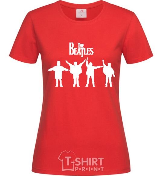 Women's T-shirt THE BEATLES team red фото