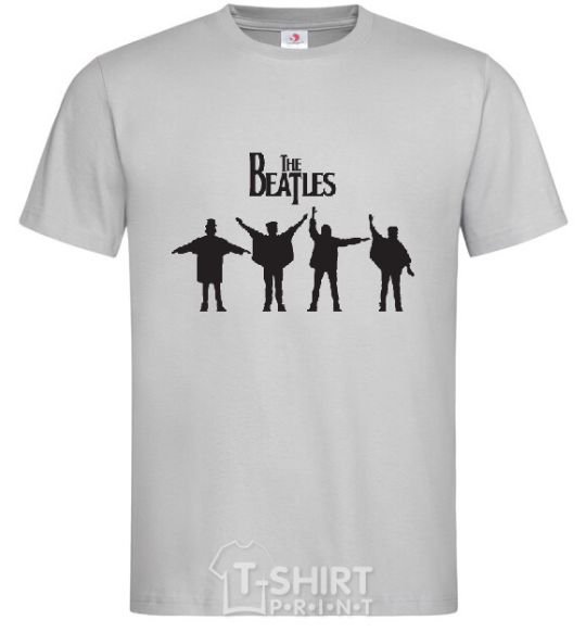 Men's T-Shirt THE BEATLES team grey фото