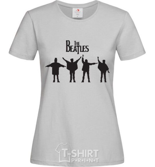 Women's T-shirt THE BEATLES team grey фото