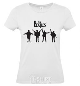 Women's T-shirt THE BEATLES team White фото