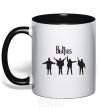 Mug with a colored handle THE BEATLES team black фото