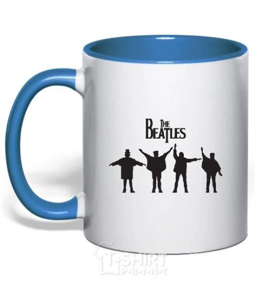 Mug with a colored handle THE BEATLES team royal-blue фото