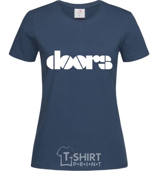 Women's T-shirt THE DOORS navy-blue фото