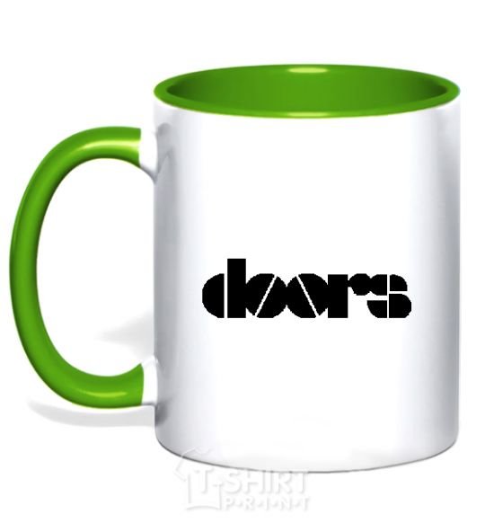 Mug with a colored handle THE DOORS kelly-green фото