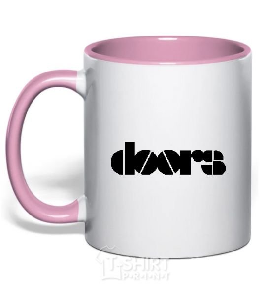 Mug with a colored handle THE DOORS light-pink фото