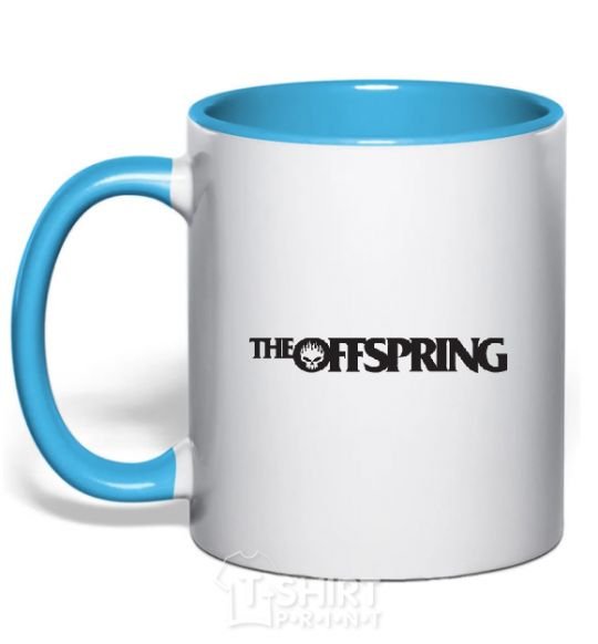 Mug with a colored handle THE OFFSPRING sky-blue фото