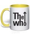 Mug with a colored handle THE WHO yellow фото