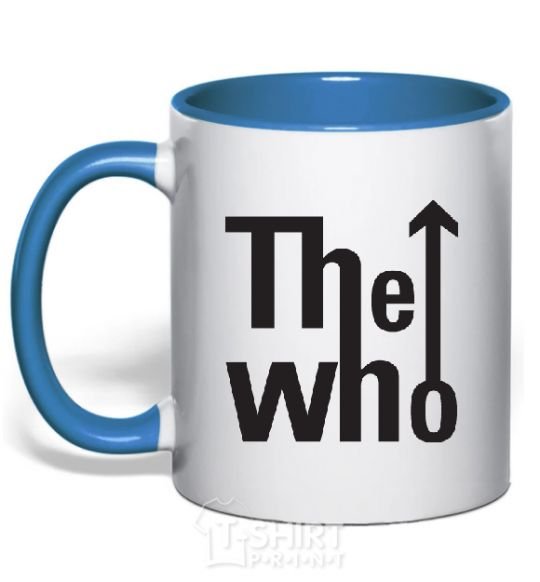 Mug with a colored handle THE WHO royal-blue фото