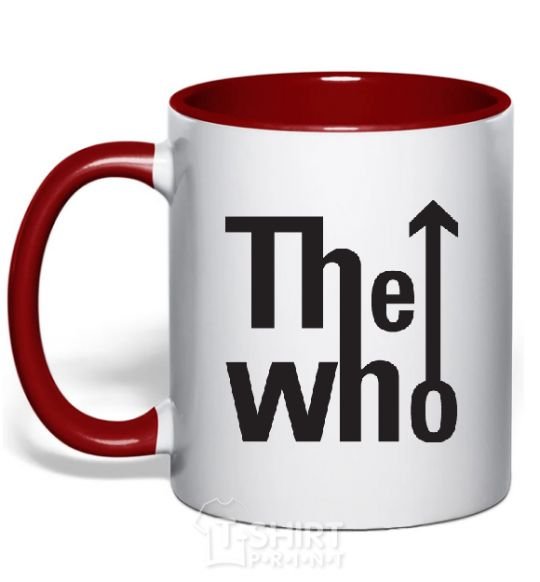 Mug with a colored handle THE WHO red фото