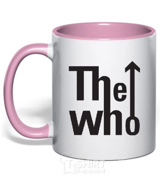 Mug with a colored handle THE WHO light-pink фото