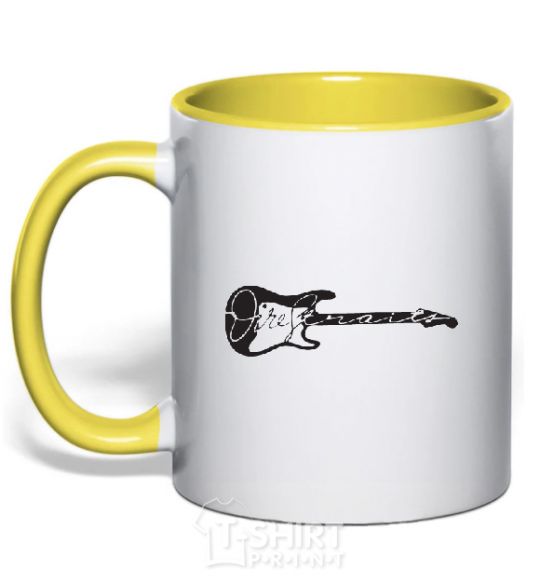 Mug with a colored handle DIRE STRAITS yellow фото