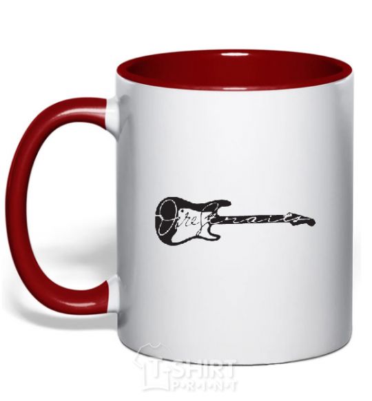 Mug with a colored handle DIRE STRAITS red фото