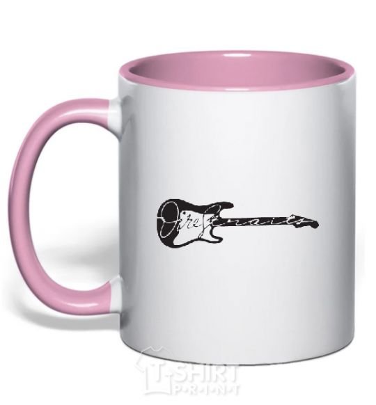 Mug with a colored handle DIRE STRAITS light-pink фото