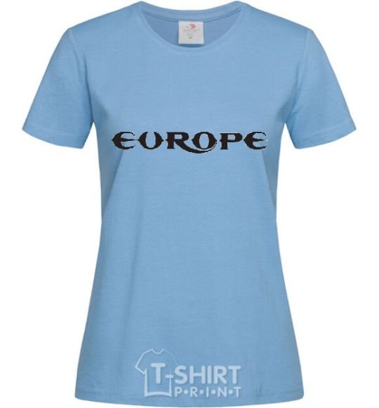 Women's T-shirt EUROPE sky-blue фото