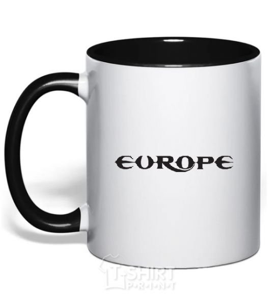 Mug with a colored handle EUROPE black фото