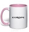 Mug with a colored handle EUROPE light-pink фото