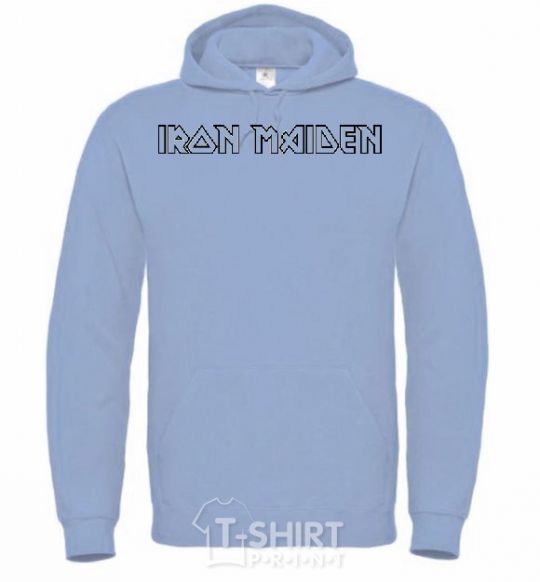 Men`s hoodie IRON MAIDEN sky-blue фото