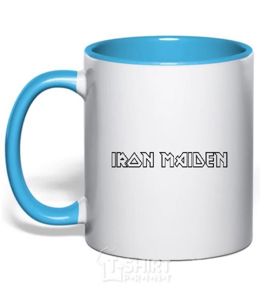 Mug with a colored handle IRON MAIDEN sky-blue фото