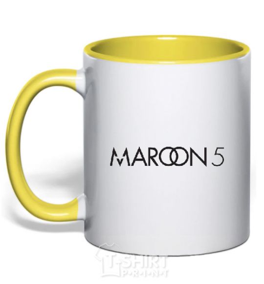 Чашка с цветной ручкой MAROON 5 Солнечно желтый фото